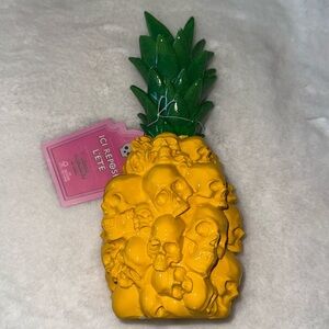 Here Lies Summer Pineapple Skulls SUMMERWEEN Decor 4" x 10" Halloween NEW w/ Tag